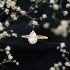 Lab Grown 2 Carat Diamond Teardrop Engagement Ring with IGI Certificate Lab - ( E-VS1 ) - Rosec Jewels