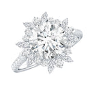IGI Documented 2 Carat Lab Grown Diamond Cocktail Ring with Halo Lab - ( E-VS1 ) - Rosec Jewels