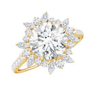 IGI Documented 2 Carat Lab Grown Diamond Cocktail Ring with Halo Lab - ( E-VS1 ) - Rosec Jewels