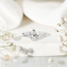 1 Carat Pear Shaped Lab Grown Diamond Bypass Engagement Ring IGI Graded Lab - ( E-VS1 ) - Rosec Jewels