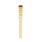 Rosec Jewels-Lab Grown Ruby Designer Promise Ring with Diamond