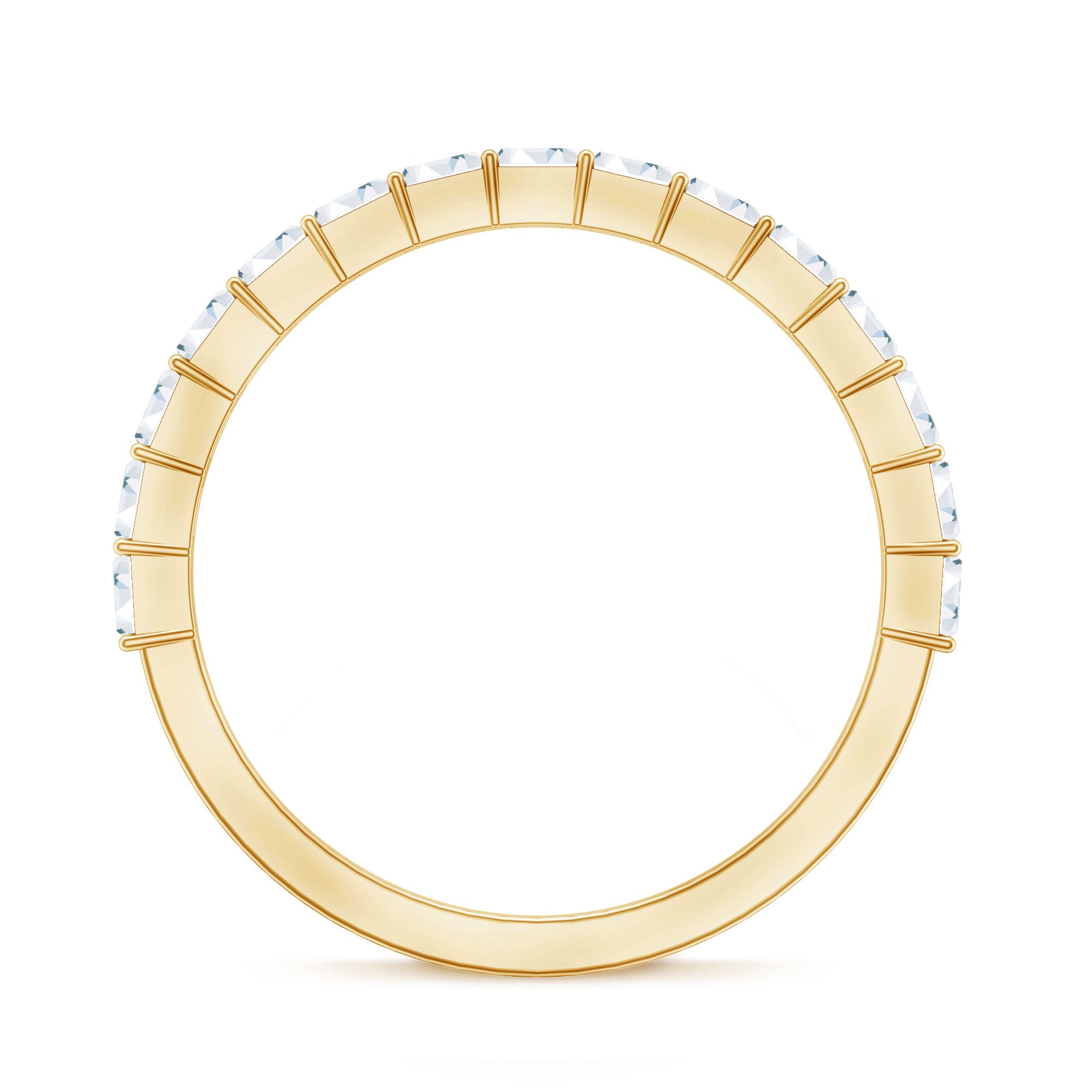Rosec Jewels-Baguette Cut Diamond Stackable Ring in Shared Prong Setting