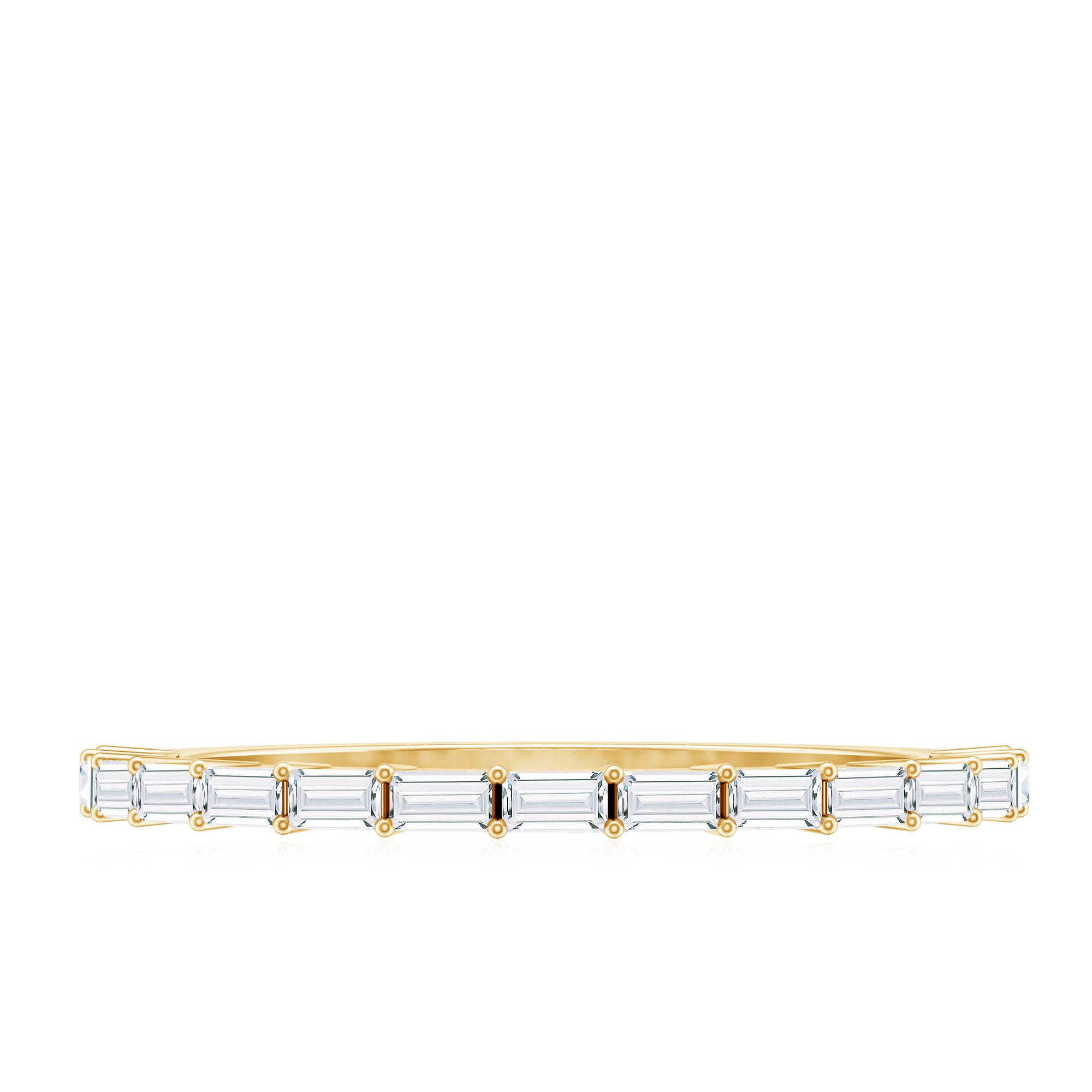 Rosec Jewels-Baguette Cut Diamond Stackable Ring in Shared Prong Setting