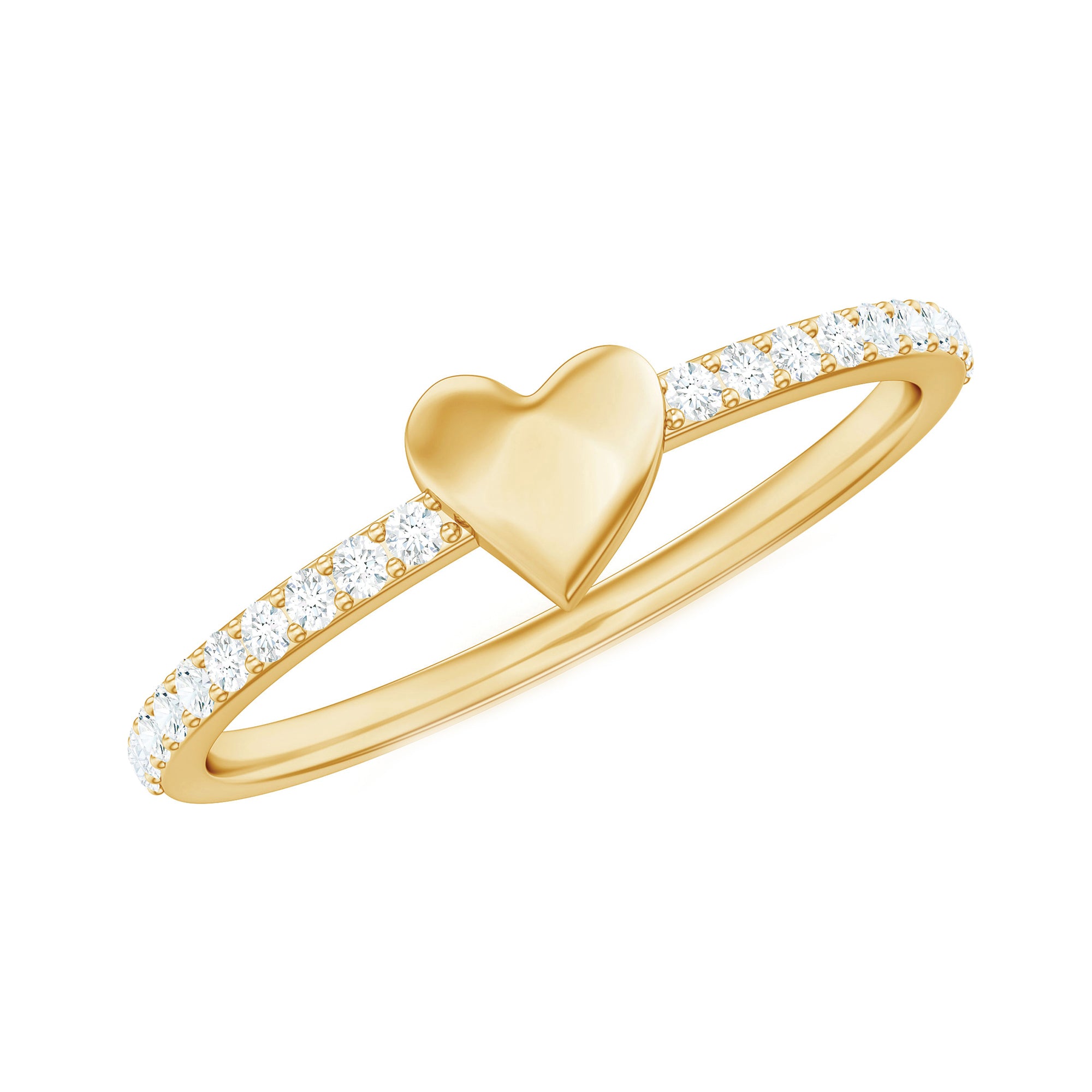 Rosec Jewels-Diamond Heart Shape Promise Ring for Her