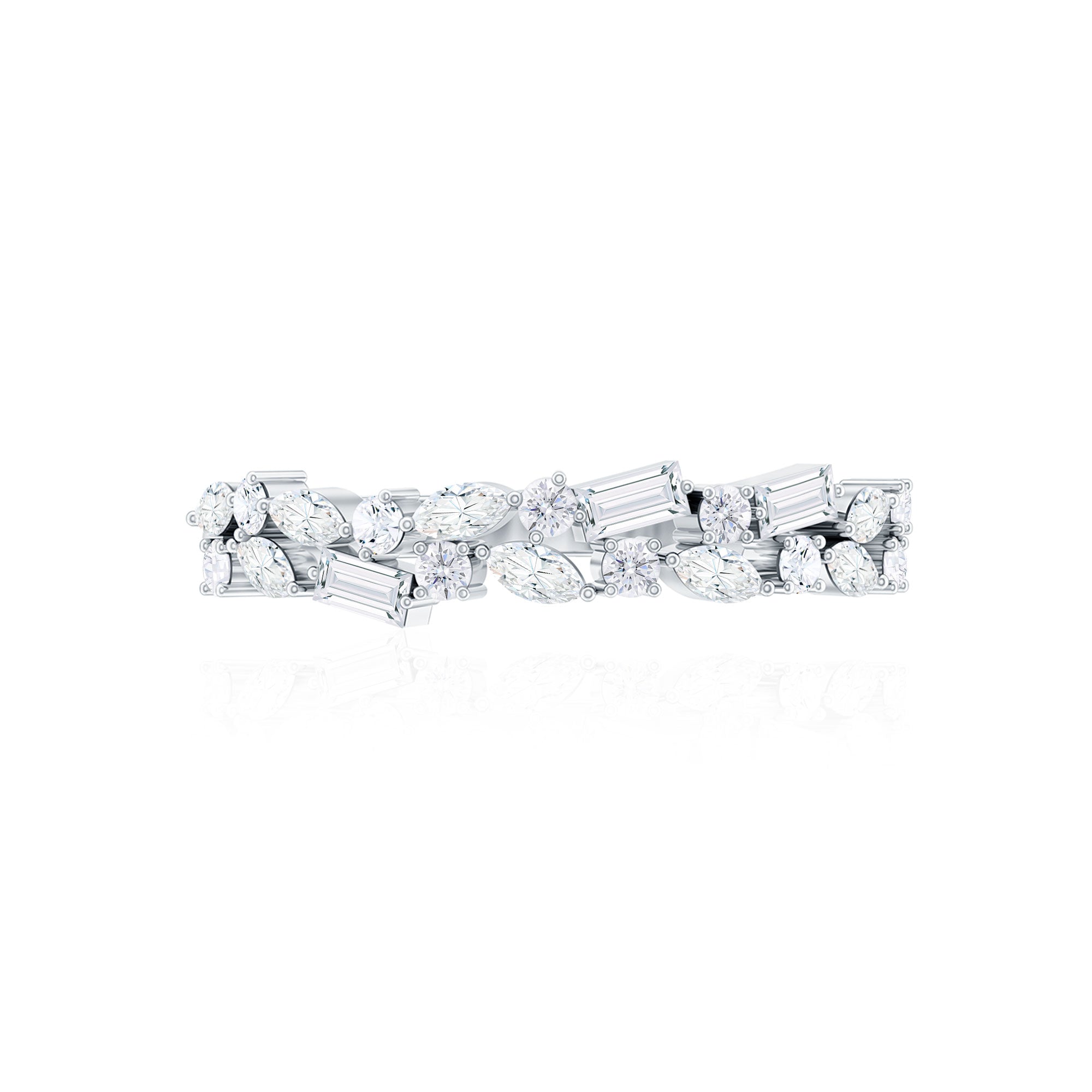 Real Diamond Half Eternity Band Ring Natural - ( HI-SI ) - Rosec Jewels