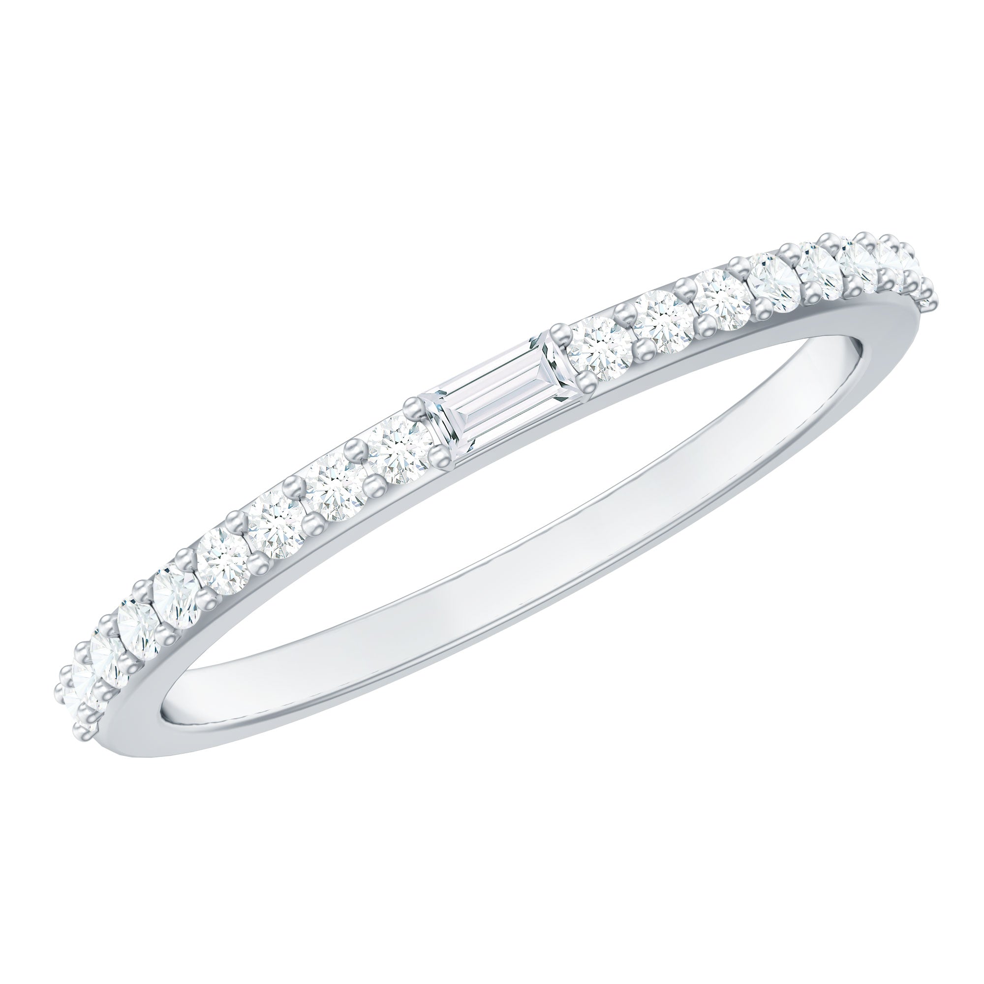 Real Diamond Half Eternity Ring Natural - ( HI-SI ) - Rosec Jewels