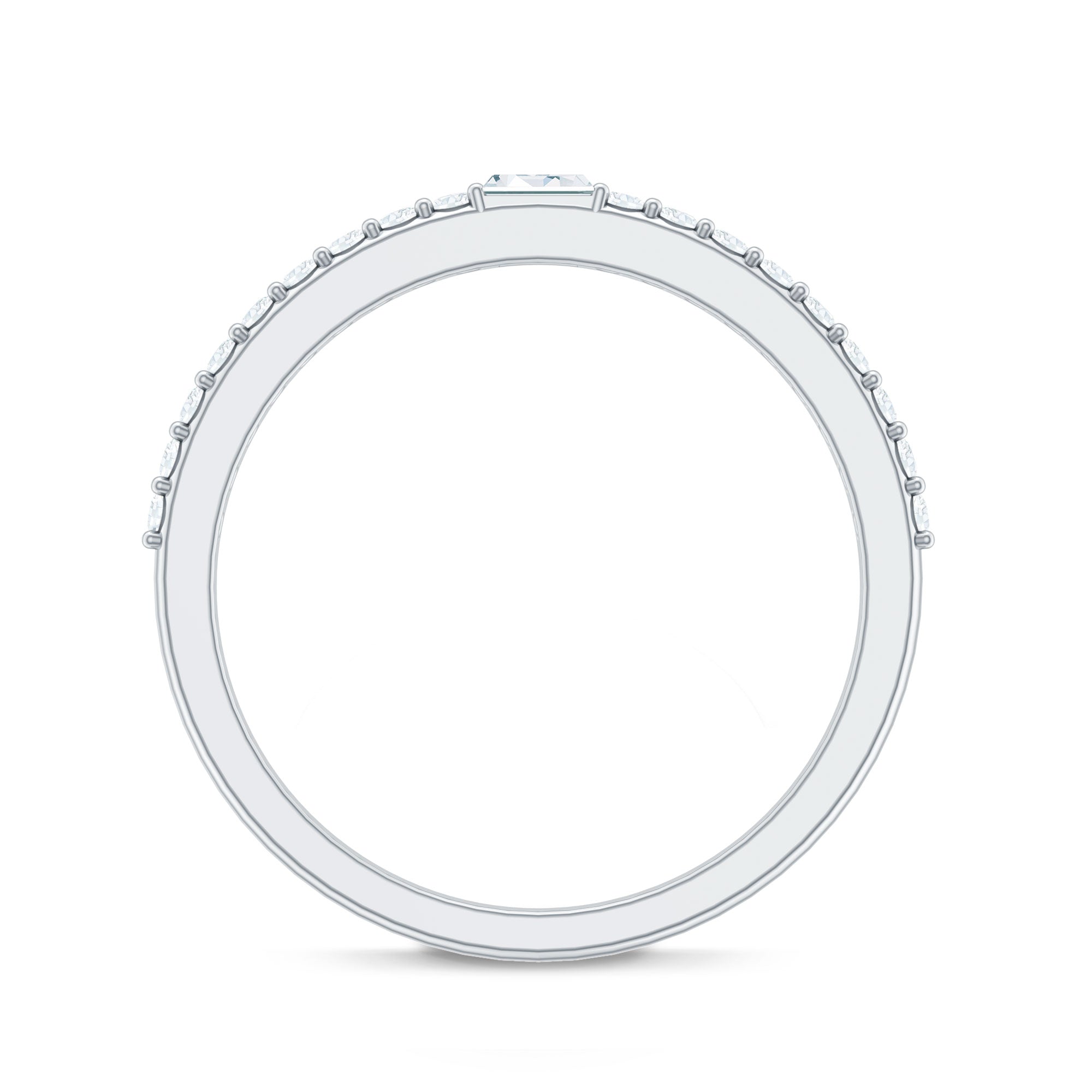 Real Diamond Half Eternity Ring Natural - ( HI-SI ) - Rosec Jewels