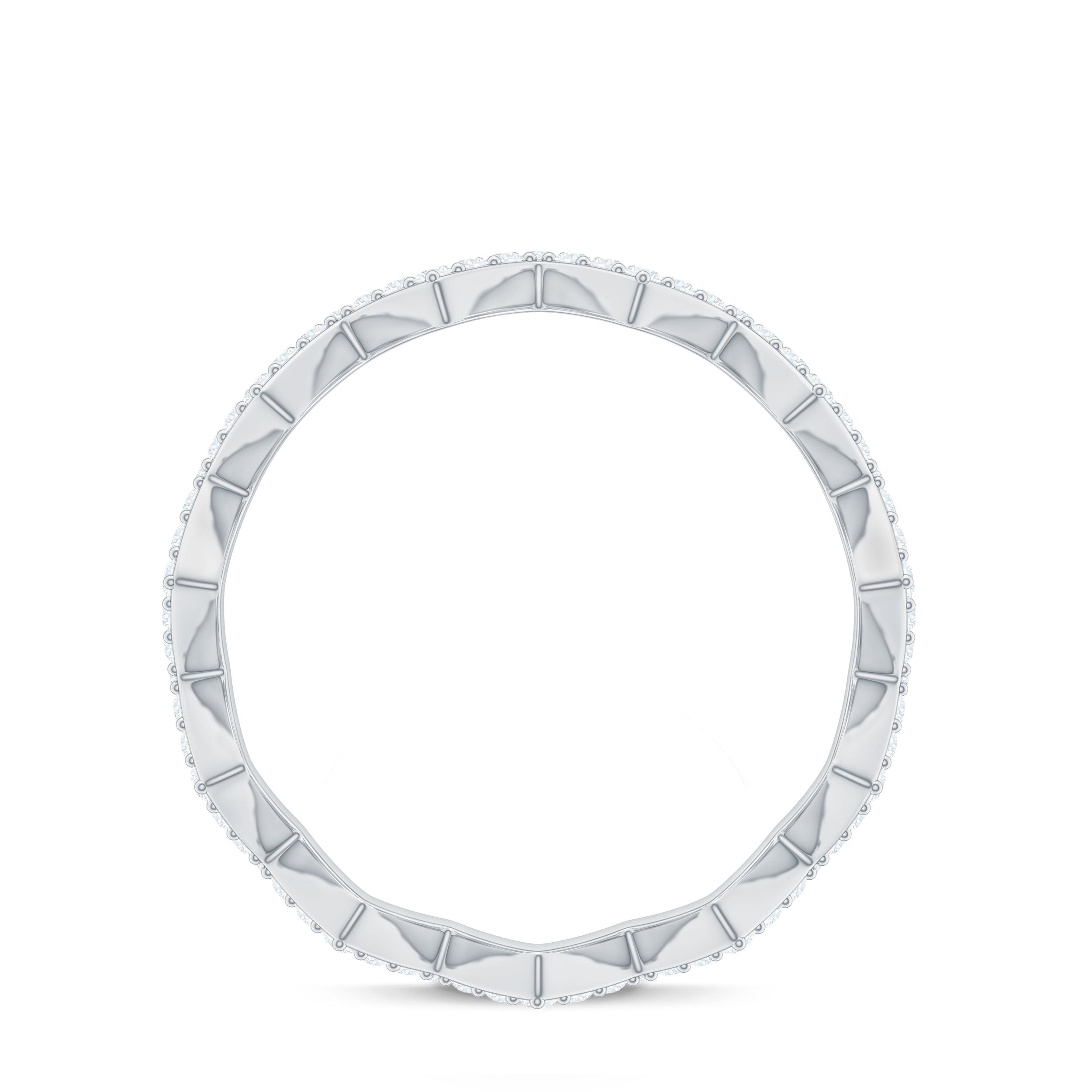 Rosec Jewels-Minimal Diamond Zig Zag Eternity Band Ring