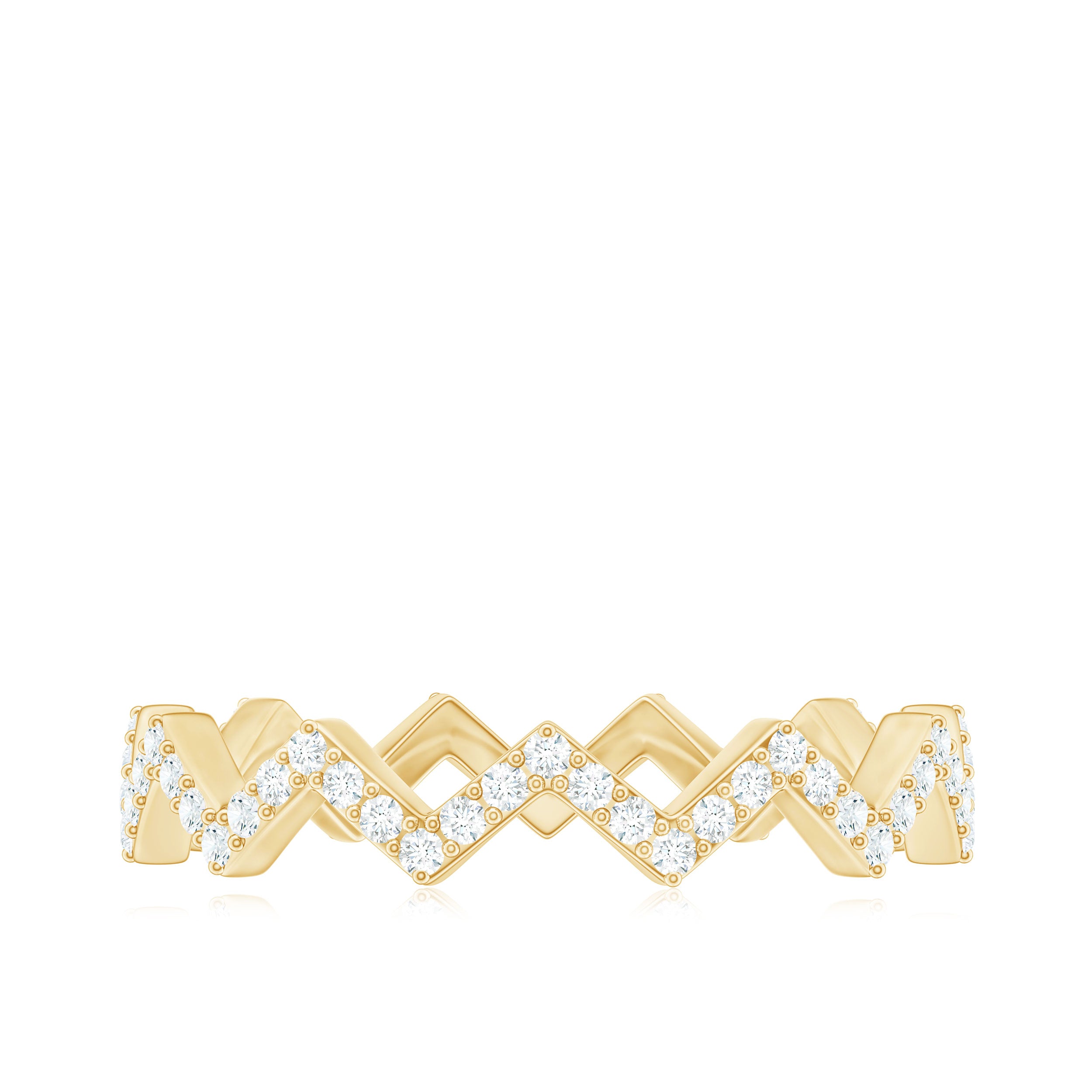 Rosec Jewels-Minimal Diamond Zig Zag Eternity Band Ring