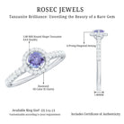 Natural Tanzanite and Diamond Promise Ring for Engagement AAA - Rosec Jewels
