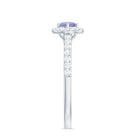 Natural Tanzanite and Diamond Promise Ring for Engagement AAA - Rosec Jewels