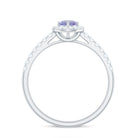 Natural Tanzanite and Diamond Promise Ring for Engagement AAA - Rosec Jewels