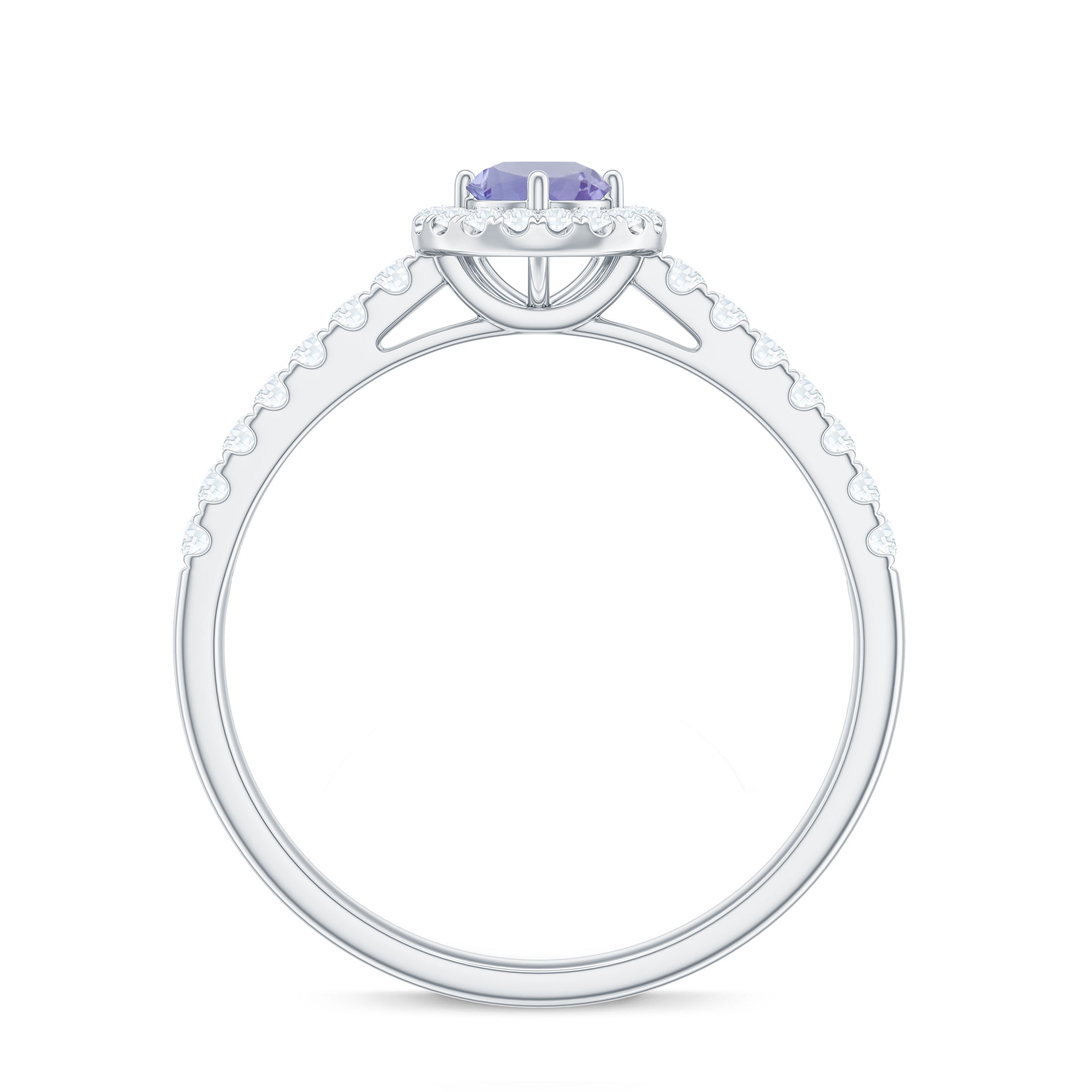Rosec Jewels-Natural Tanzanite and Diamond Promise Ring for Engagement