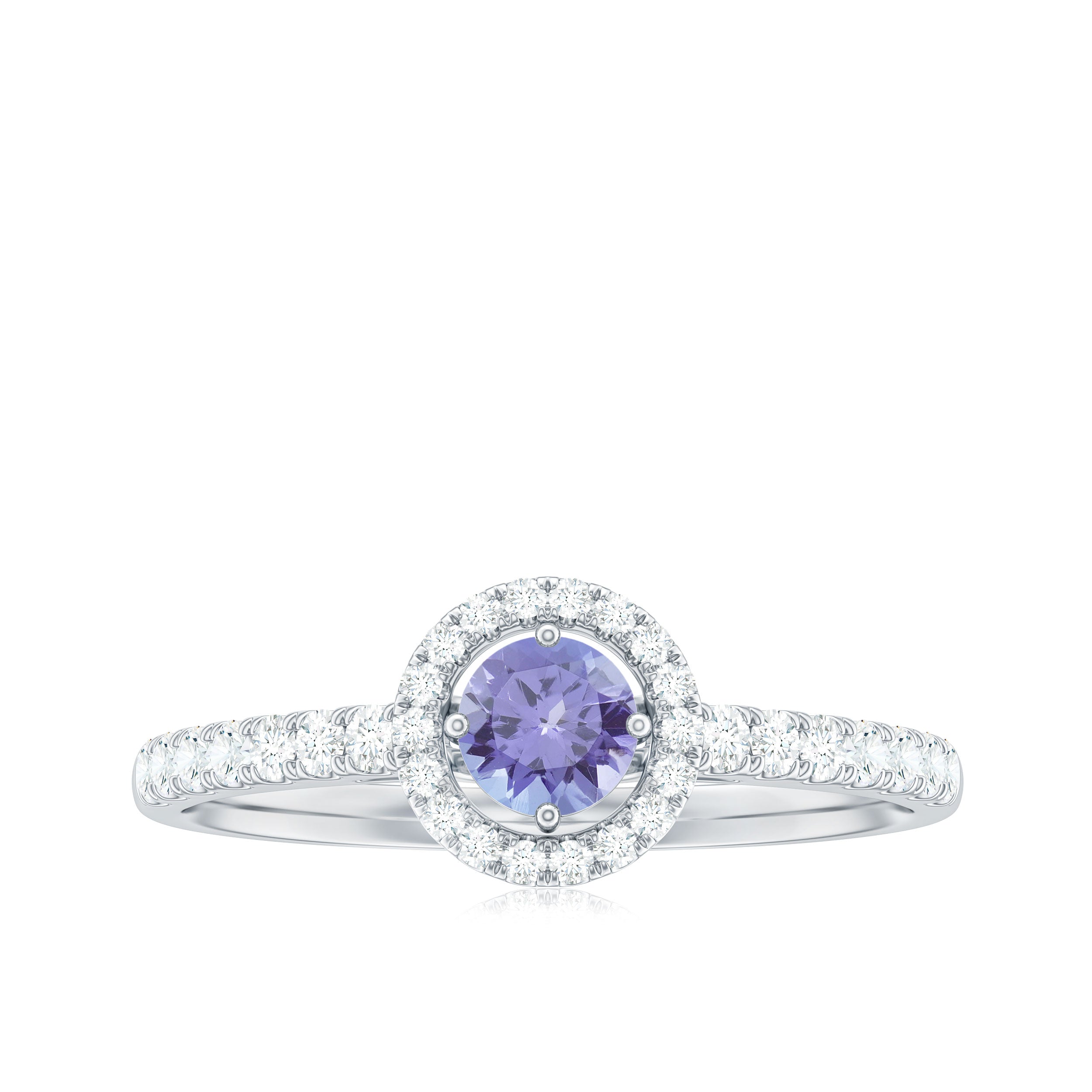 Rosec Jewels-Natural Tanzanite and Diamond Promise Ring for Engagement