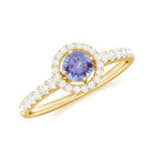 Natural Tanzanite and Diamond Promise Ring for Engagement AAA - Rosec Jewels