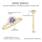 Natural Tanzanite and Diamond Promise Ring for Engagement AAA - Rosec Jewels