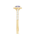 Natural Tanzanite and Diamond Promise Ring for Engagement AAA - Rosec Jewels
