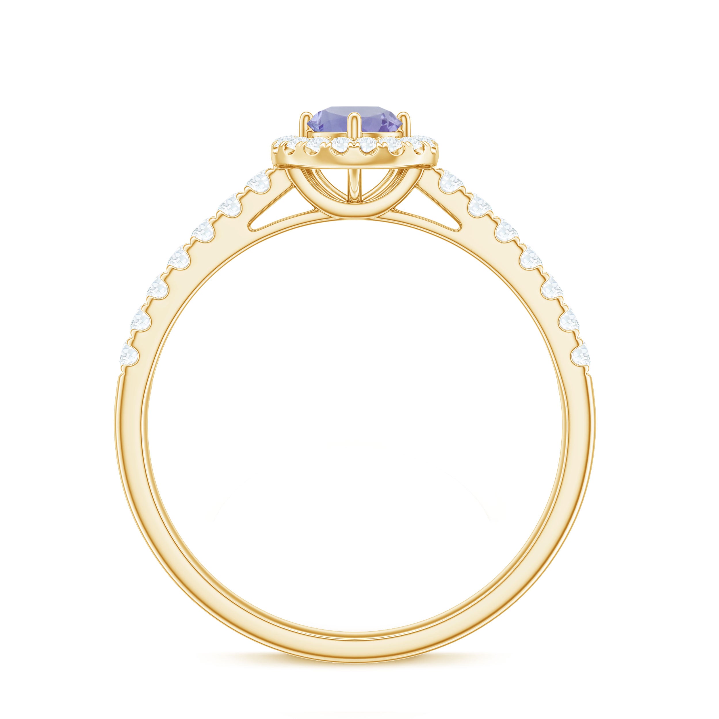 Rosec Jewels-Natural Tanzanite and Diamond Promise Ring for Engagement
