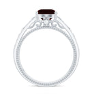 Vintage Style Garnet Diamond Engagement Ring with Celtic Knot AAA - Rosec Jewels