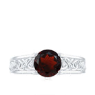 Vintage Style Garnet Diamond Engagement Ring with Celtic Knot AAA - Rosec Jewels