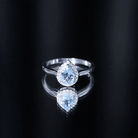 1 Carat Pear Cut Aquamarine Engagement Ring with Diamond Halo AAA - Rosec Jewels