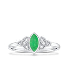 Marquise Cut Natural Emerald Celtic Engagement Ring in Bezel Setting AAA - Rosec Jewels