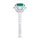 Certified 8mm Lab Grown Emerald Vintage Looking Engagement Ring with Moissanite AAAA - Rosec Jewels