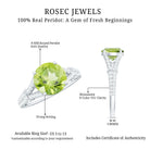 Peridot Solitaire Engagement Ring with Moissanite in Split Shank AAA - Rosec Jewels