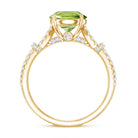 Peridot Solitaire Engagement Ring with Moissanite in Split Shank AAA - Rosec Jewels