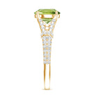 Peridot Solitaire Engagement Ring with Moissanite in Split Shank AAA - Rosec Jewels