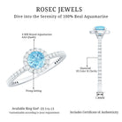 Genuine Blue Aquamarine Ring with Diamond Accent AAA - Rosec Jewels
