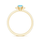 Genuine Blue Aquamarine Ring with Diamond Accent AAA - Rosec Jewels