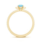 Genuine Blue Aquamarine Ring with Diamond Accent AAA - Rosec Jewels
