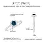 Rosec Jewels-Round Shaped Blue Topaz and Diamond Minimal Engagement Ring