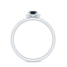 Rosec Jewels-Round Shaped Blue Topaz and Diamond Minimal Engagement Ring