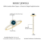 Rosec Jewels-Round Shaped Blue Topaz and Diamond Minimal Engagement Ring