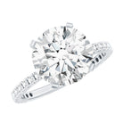 Certified Moissanite 10 MM Round Cut Engagement Ring D-VS1 - Rosec Jewels