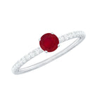 Rosec Jewels-Natural Ruby Promise Ring with Diamond for Women