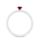 Rosec Jewels-Natural Ruby Promise Ring with Diamond for Women