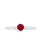 Rosec Jewels-Natural Ruby Promise Ring with Diamond for Women