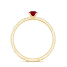 Rosec Jewels-Natural Ruby Promise Ring with Diamond for Women