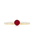 Rosec Jewels-Natural Ruby Promise Ring with Diamond for Women