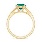 Rosec Jewels-Certified 8 mm Lab Grown Emerald Split Shank Engagement Ring with Diamond