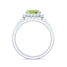 Natural 2 Carat Peridot Engagement Ring with Wedding Band AAA - Rosec Jewels