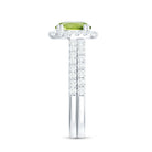 Natural 2 Carat Peridot Engagement Ring with Wedding Band AAA - Rosec Jewels