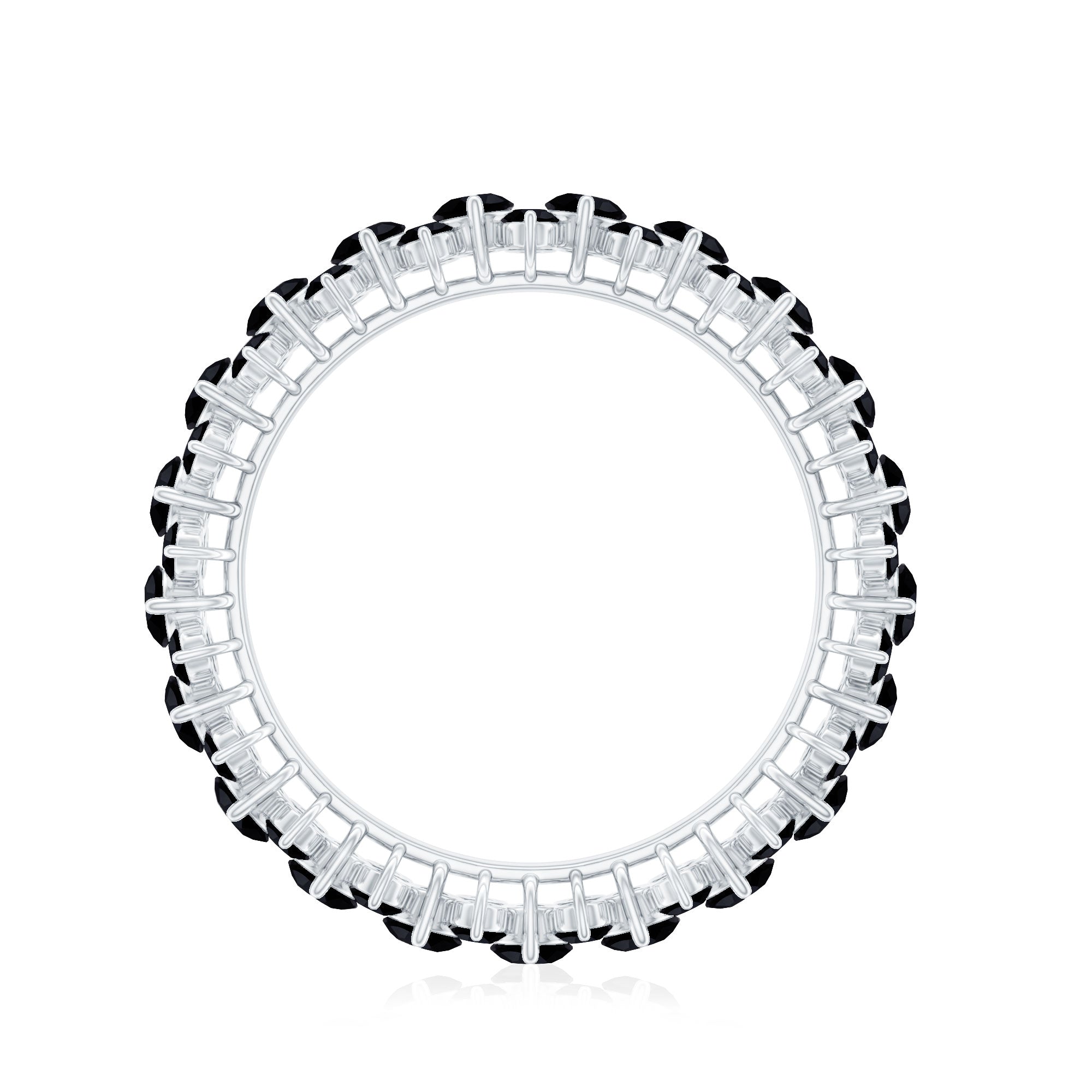 Certified Black Spinel Eternity Band Ring for Women AAA - Rosec Jewels