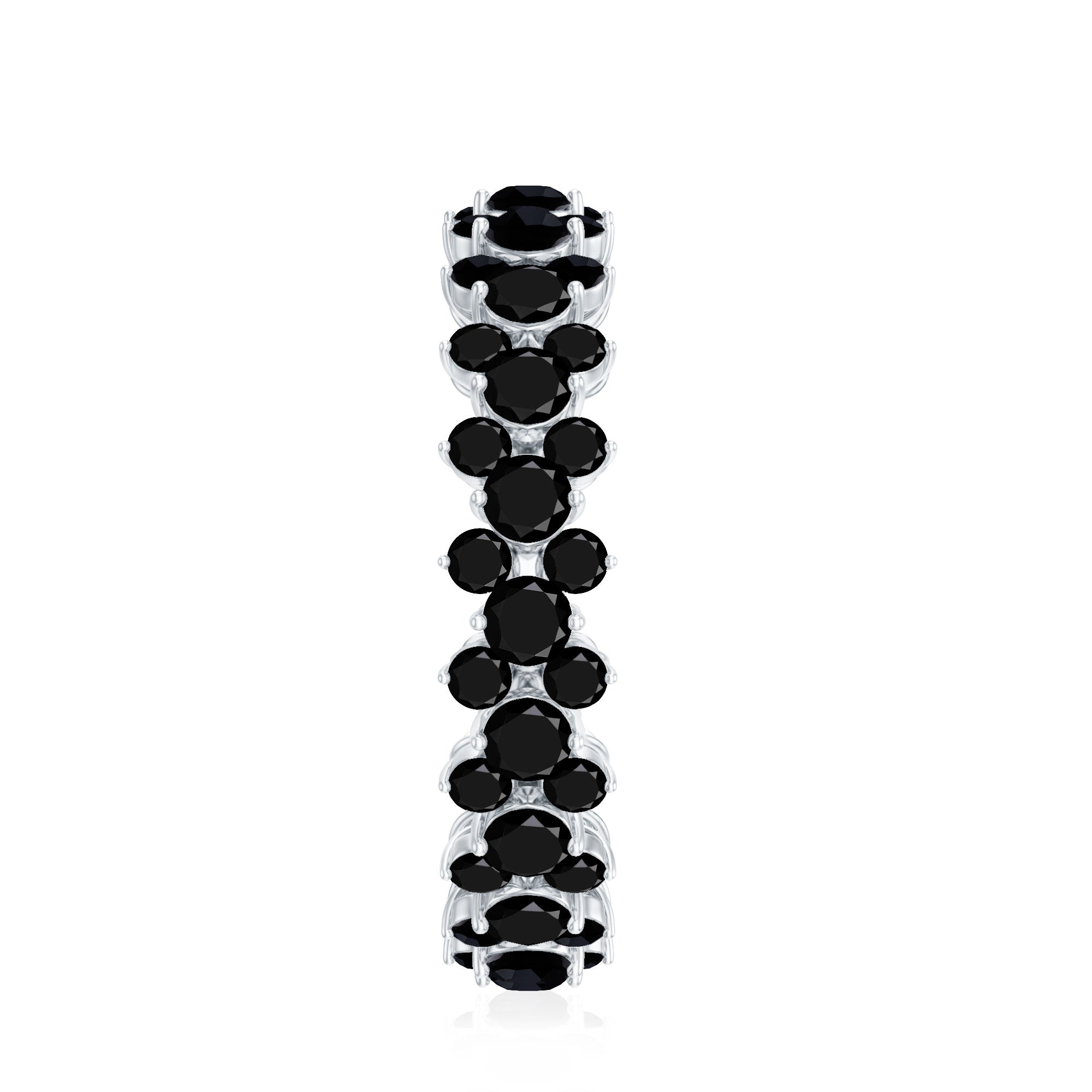 Certified Black Spinel Eternity Band Ring for Women AAA - Rosec Jewels