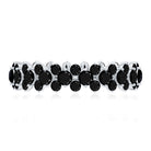 Certified Black Spinel Eternity Band Ring for Women AAA - Rosec Jewels