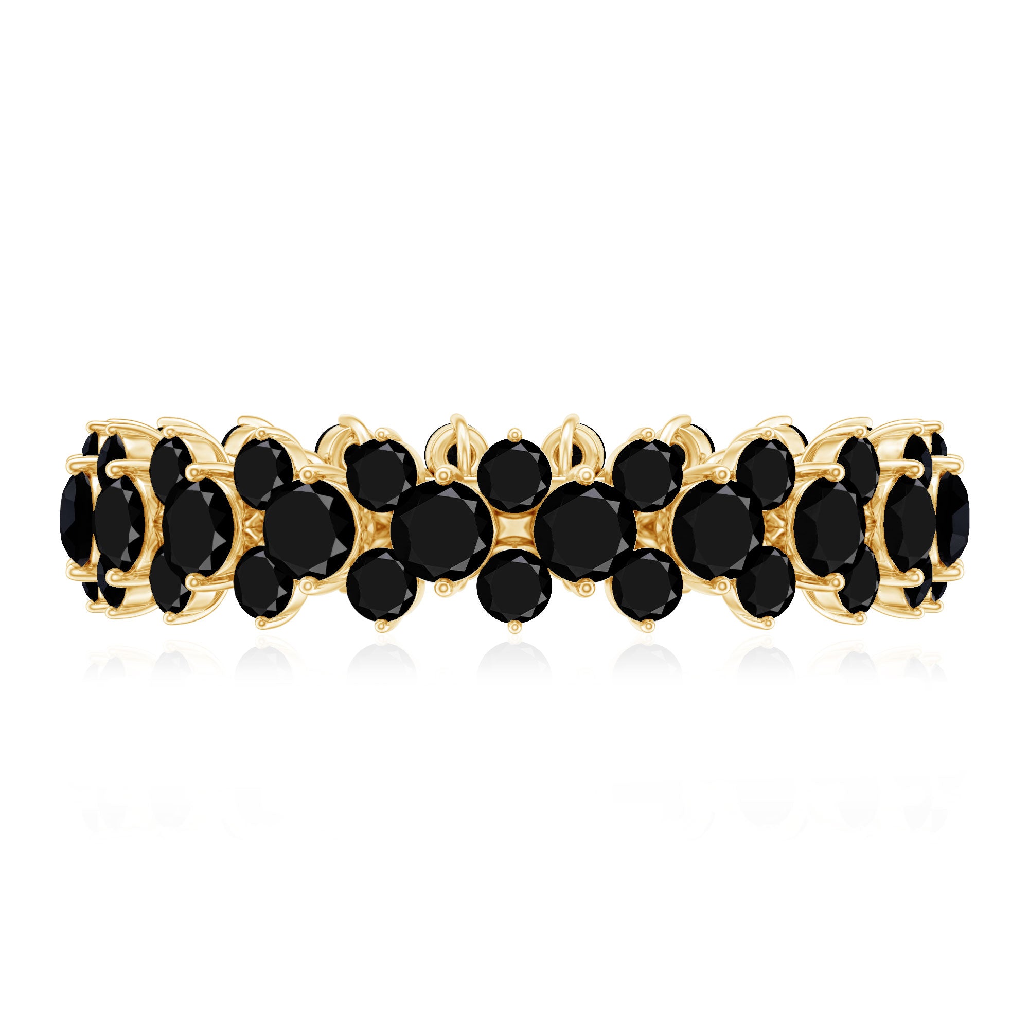 Certified Black Spinel Eternity Band Ring for Women AAA - Rosec Jewels