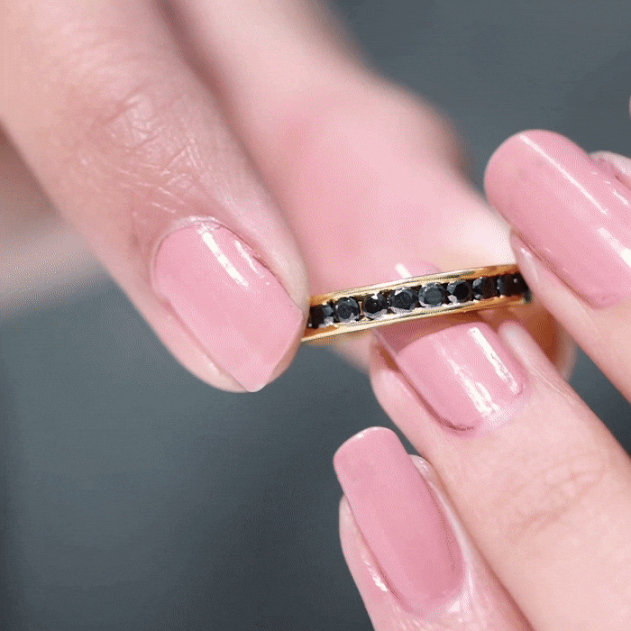 Rosec Jewels-2.75 CT Channel Set Black Spinel Eternity Ring